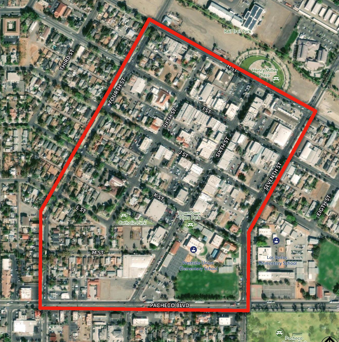 City Of Los Banos Receives Input From Residents On Downtown Master Plan   LB Downtown Master Plan Project Area Map 